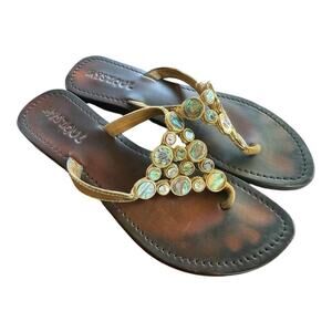 Mystique Mother of Pearl Slide Sandal Women size 10